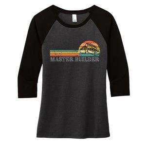 Master Builder Block Building Birthday Gift Women's Tri-Blend 3/4-Sleeve Raglan Shirt