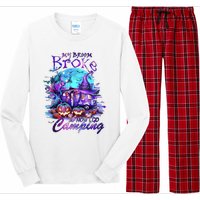 My Broom Broke So Now I Go Camping Halloween Family Lover Pumpkin Long Sleeve Pajama Set