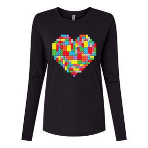 Master Builder Block Brick Building Heart Valentines Day Womens Cotton Relaxed Long Sleeve T-Shirt