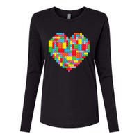 Master Builder Block Brick Building Heart Valentines Day Womens Cotton Relaxed Long Sleeve T-Shirt