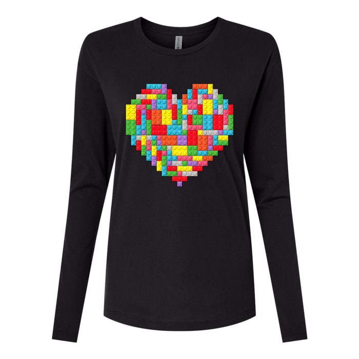 Master Builder Block Brick Building Heart Valentines Day Womens Cotton Relaxed Long Sleeve T-Shirt