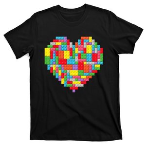 Master Builder Block Brick Building Heart Valentines Day T-Shirt