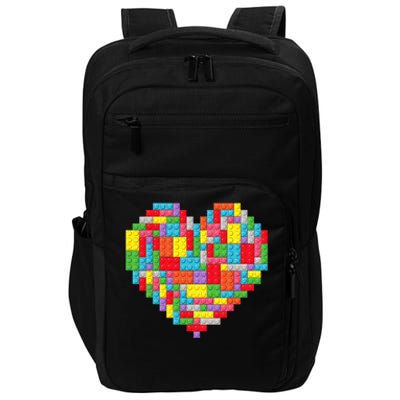 Master Builder Block Brick Building Heart Valentines Day Impact Tech Backpack