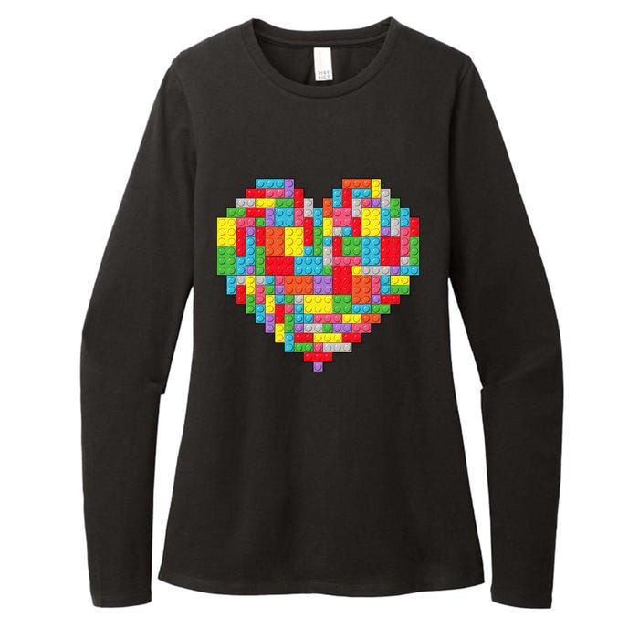 Master Builder Block Brick Building Heart Valentines Day Womens CVC Long Sleeve Shirt