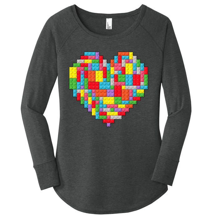 Master Builder Block Brick Building Heart Valentines Day Women's Perfect Tri Tunic Long Sleeve Shirt