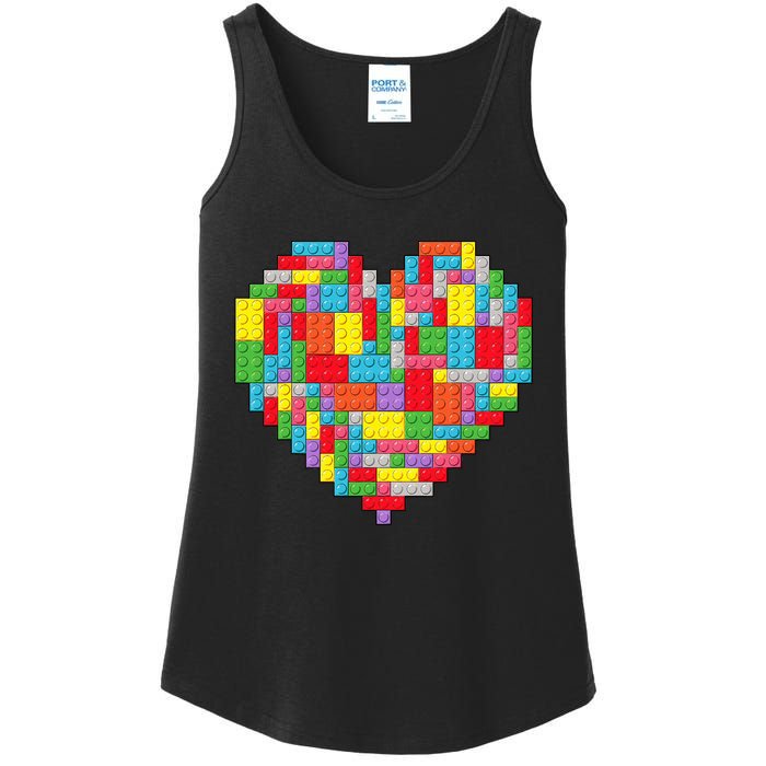 Master Builder Block Brick Building Heart Valentines Day Ladies Essential Tank