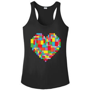 Master Builder Block Brick Building Heart Valentines Day Ladies PosiCharge Competitor Racerback Tank