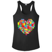 Master Builder Block Brick Building Heart Valentines Day Ladies PosiCharge Competitor Racerback Tank