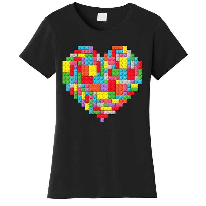 Master Builder Block Brick Building Heart Valentines Day Women's T-Shirt