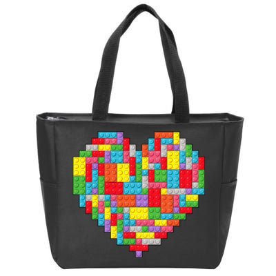 Master Builder Block Brick Building Heart Valentines Day Zip Tote Bag