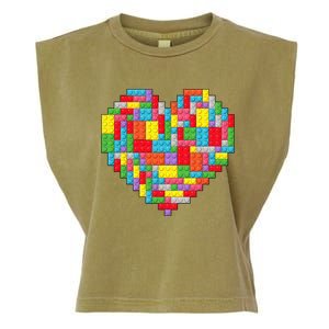 Master Builder Block Brick Building Heart Valentines Day Garment-Dyed Women's Muscle Tee