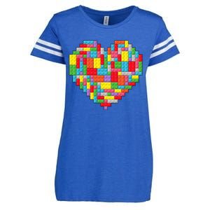 Master Builder Block Brick Building Heart Valentines Day Enza Ladies Jersey Football T-Shirt