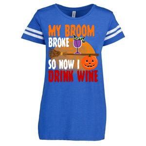 My Broom Broke So Now I Drink Wine Enza Ladies Jersey Football T-Shirt