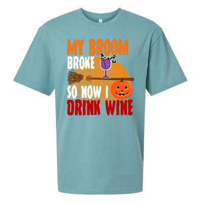 My Broom Broke So Now I Drink Wine Sueded Cloud Jersey T-Shirt