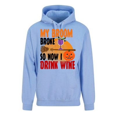 My Broom Broke So Now I Drink Wine Unisex Surf Hoodie