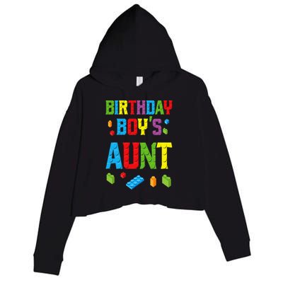 Master Builder Birthday  Aunt Building Bricks Blocks Crop Fleece Hoodie