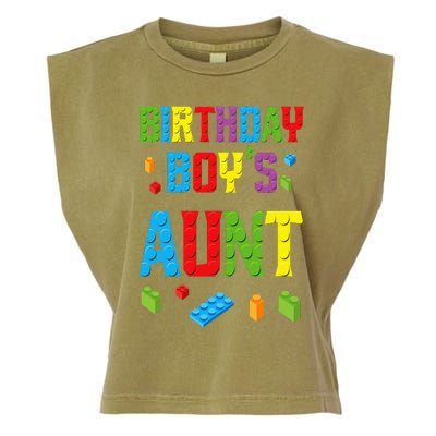 Master Builder Birthday  Aunt Building Bricks Blocks Garment-Dyed Women's Muscle Tee