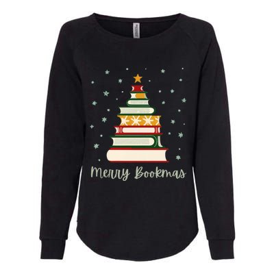 Merry Bookmas Books Christmas Tree Meaningful Gift Womens California Wash Sweatshirt