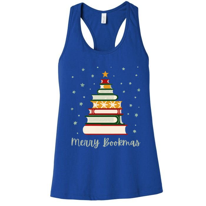 Merry Bookmas Books Christmas Tree Meaningful Gift Women's Racerback Tank