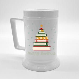 Merry Bookmas Books Christmas Tree Meaningful Gift Beer Stein