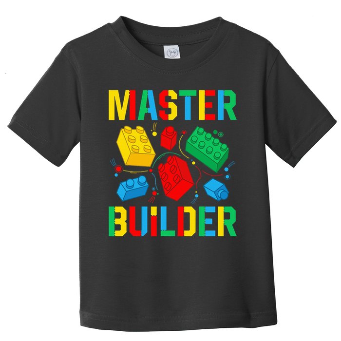 Master Builder  Building Blocks Brick Toy Master Builder Toddler T-Shirt