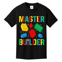 Master Builder  Building Blocks Brick Toy Master Builder Kids T-Shirt