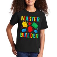 Master Builder  Building Blocks Brick Toy Master Builder Kids T-Shirt