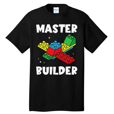 Master Builder Building Blocks Brick Toy Master Builder Tall T-Shirt