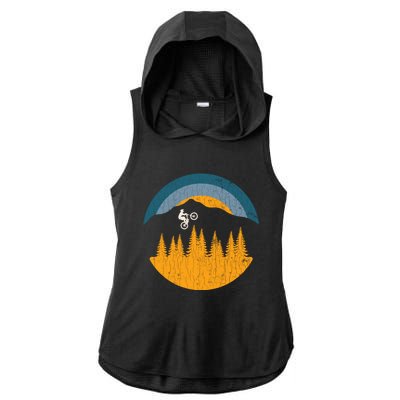 Mountain Bike Biking Gift For Her Gift Ladies PosiCharge Tri-Blend Wicking Draft Hoodie Tank