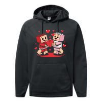 Master Builder Block Brick Building Couple Valentines Day Performance Fleece Hoodie