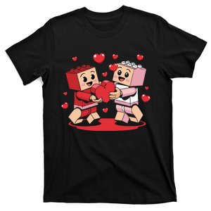 Master Builder Block Brick Building Couple Valentines Day T-Shirt