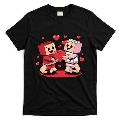 Master Builder Block Brick Building Couple Valentines Day T-Shirt