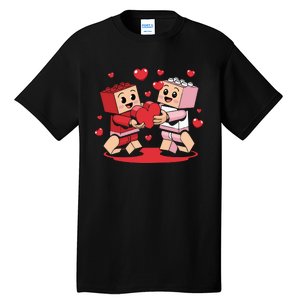 Master Builder Block Brick Building Couple Valentines Day Tall T-Shirt