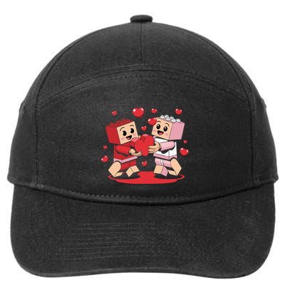 Master Builder Block Brick Building Couple Valentines Day 7-Panel Snapback Hat