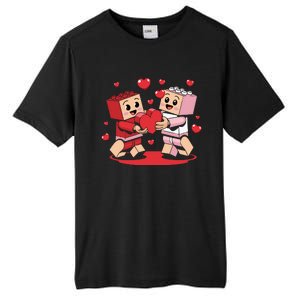 Master Builder Block Brick Building Couple Valentines Day Tall Fusion ChromaSoft Performance T-Shirt