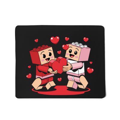 Master Builder Block Brick Building Couple Valentines Day Mousepad