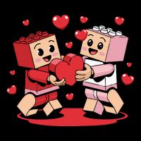 Master Builder Block Brick Building Couple Valentines Day Mousepad