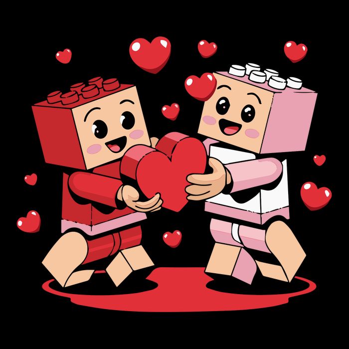 Master Builder Block Brick Building Couple Valentines Day Mousepad