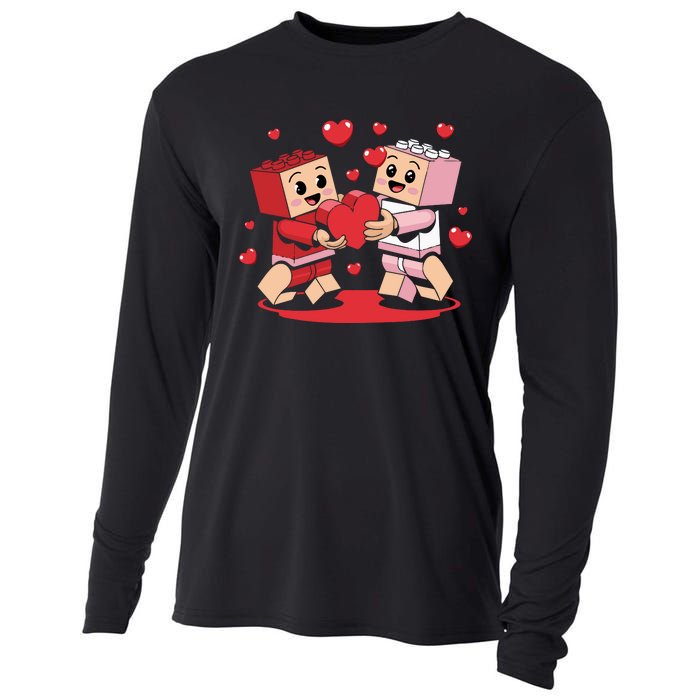 Master Builder Block Brick Building Couple Valentines Day Cooling Performance Long Sleeve Crew