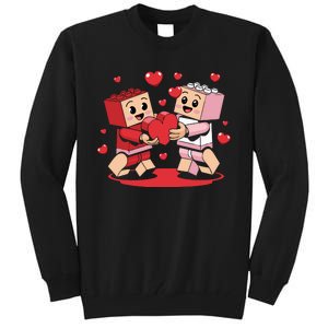 Master Builder Block Brick Building Couple Valentines Day Tall Sweatshirt