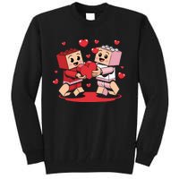 Master Builder Block Brick Building Couple Valentines Day Tall Sweatshirt