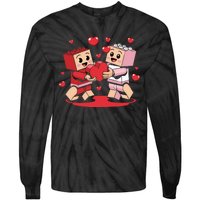 Master Builder Block Brick Building Couple Valentines Day Tie-Dye Long Sleeve Shirt