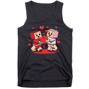 Master Builder Block Brick Building Couple Valentines Day Tank Top