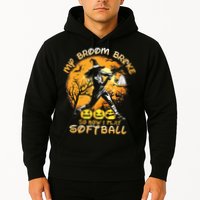 My Broom Broke So Now I Play Softball Baseball Halloween Hoodie