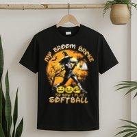 My Broom Broke So Now I Play Softball Baseball Halloween T-Shirt