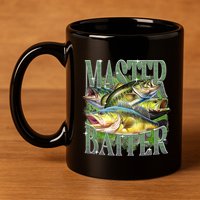 Master Baiter Bass Fishing 11oz C Handle Ceramic Mug