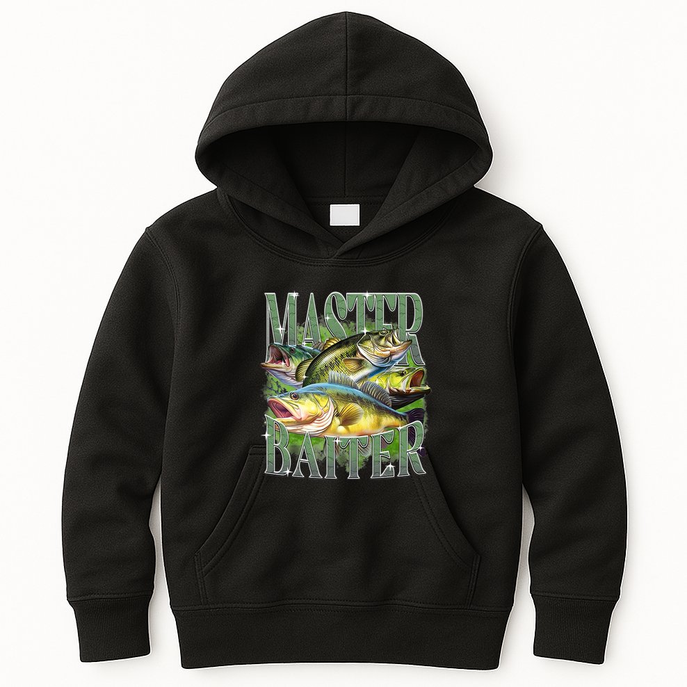 Master Baiter Bass Fishing Kids Hoodie