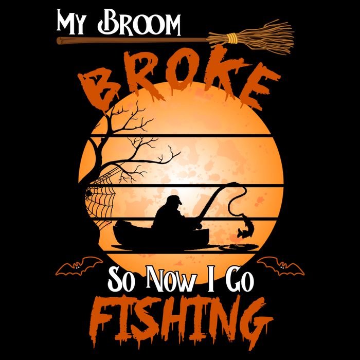 My Broom Broke So Now I Go Fishing 16 in Basic Backpack