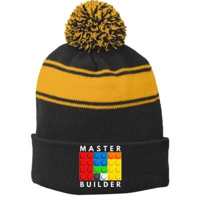 Master Builder Building Blocks Brick Builders Toys Present Stripe Pom Pom Beanie