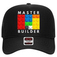 Master Builder Building Blocks Brick Builders Toys Present High Crown Mesh Back Trucker Hat